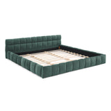 King size Upholstered Bed Frame Thick Fabric, Chenille Fabric Grounded Queen Size Platform Bed W487P246687