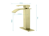 Waterfall Spout Single Handle Bathroom Sink Faucet W2287P154604