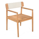 CREATIVE BRAIDED ACACIA WOOD OUTDOOR TABLE AND CHAIRS WITH ARMRESTS, SUITABLE FOR OUTDOOR N770P269704W