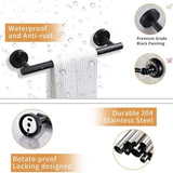 4-Pieces Matte Black Bathroom Accessories Stainless Steel Bathroom Hardware Bath Towel Bar W1932P156243