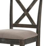 ZUN Tan and Weathered Grey Counter Height Stools with Cross Back B062P181295