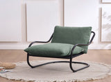 Ergonomic Low Profile Accent Armchair, Heavy-Duty Metal Frame Upholstered Reading Side Chair, 70841377