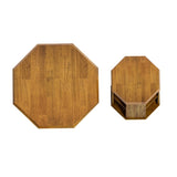 31.5 "Octagonal Natural Rubber wood Set Two Coffee Table, Coffee Table, Living Room Bedroom W757P203143