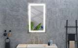 ZUN LED Bathroom Mirror32 "x 24 " with Front and Backlight, Large Dimmable Wall Mirrors with Anti-Fog, W928P177614