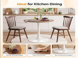Round Tulip Dining Table, 27.6 Inch 2-Seater Kitchen Table, Melamine Laminated MDF Tabletop with 75894291