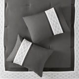 8 Piece Embroidered Comforter Set Dark Grey Cal King B035P266660