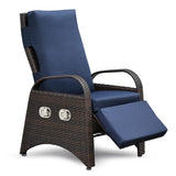 ZUN Outdoor Recliner Chair,Separate Adjustment Mechanism PE Wicker Adjustable Reclining Lounge Chair and W1889P177602