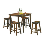 ZUN 29-inch Bar Height Stools 2pc Set Saddle Seat Solid Wood Cherry Finish Casual Dining Furniture B01151979