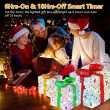Christmas Light Gift Boxes Set - 3 Sizes 8 Modes LED String Lights with Remote 73734307