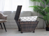 Outdoor PE Wicker Side Table with Storage, Small Patio Storage Bin Container for Hose Cushion Towel, 06931432