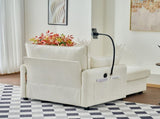 55" Oversized Chaise Lounge Chair Indoor with Ottoman and Storage , Comfy Corduroy Single Sofa, W3373P328962
