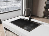 Stainless Steel Kitchen Sink, 27x19 Single Bowl, Overmount Handmade Sink in Black, with US 00233658