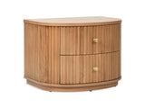 Valentine 24" 2-Drawer Storage Side Table, Natural Brown Beech Wood B2719P238488