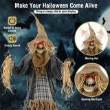 7ft Life-Size Animated Halloween Scarecrow - Sound-Activated 28912663
