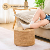 Handmade Woven Foot Stool Natural Water Hyacinth Ottoman for Home Decor & Seating 76080337