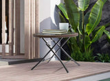 Outdoor Side, Round Rattan Patio Side, Small Foldable Wicker with Tempered Glass 95990667