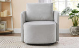 360&deg Swivel Chair, 29.9" Accent Barrel Armchair, Upholstered Swivel Sofa Chair with Curved Design N719P272681E
