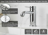 Single Handle Bathroom Faucet Lavatory Faucet Stainless Steel Single Hole-T10, ChromeUnable ship on 11284996