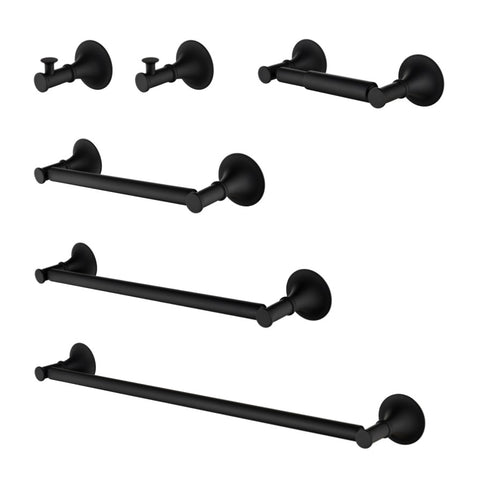 ZUN 6 Piece Brass Bathroom Towel Rack Set Wall Mount W2287P169793