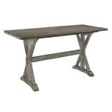 Rustic Look Distressed Gray Finish 1pc Counter Height Dining Table Solid Rubberwood Kitchen Dining B011P194919