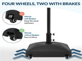 123lb Mobile Fillable Patio Umbrella Base, Black 09458017