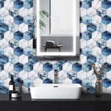 48 Pcs Blue And White Marble Wall Stickers Transfer Can Be Cut At Will Peel And Stick Wallpaper 32654869