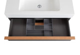 VELA 36 Inch Black Wall Mounted Bathroom Vanity with Integrated Acrylic Sink, 2 Soft-Close Drawers, W3235P327618