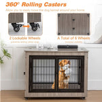 ZUN Dog Crate Furniture, Large Dog Kennel, 38"Wooden Pet Furniture with Pull-Out Tray, Home and Indoor W1212120267