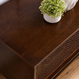 59 Inch Mid Century Modern Rattan TV Stand for 65 Inch TV, Entertainment Cabinet, Media Console for W1801115776