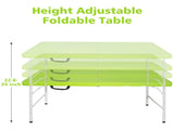 4ft Green Portable Folding Table Indoor&Outdoor Maximum Weight 135KG Foldable Table for Camping 73047436