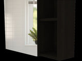 Whirlwind 1-Shelf Rectangle Medicine Cabinet with Mirror Black Wengue B06280245