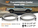 6AN 70" Braided Transmission Cooler Lines Kit For Ford AOD 4R100 OFK19-70-SS 12334823
