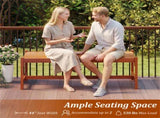 44" Teak Oil Hardwood Backless Outdoor Bench, 530 LBS Load Capacity Patio Dining Bench 35290788
