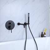 2-Handle Tub Spot Wall Mount Rain Mixer Shower Faucet Tub and Shower Faucet with Hand Shower in SOBD858MB