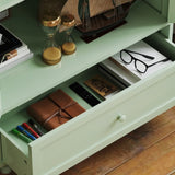 Minimalism Buffet Cabinet with Double Glass Doors and Drawer, Modern Wooden Storage Sideboard W2557P262926