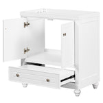 ZUN 30" Bathroom Vanity without Sink, Base Only, Cabinet with Doors and Drawer, Solid Frame and MDF WF296704AAK