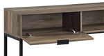 ZUN Rustic Oak and Black Writing Desk with Drawer and Shelf B062P209209