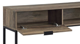 ZUN Rustic Oak and Black Writing Desk with Drawer and Shelf B062P209209