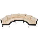 ZUN Patio Furniture Set, 3 Piece Curved Outdoor Conversation Set, All Weather Sectional Sofa with 70192132