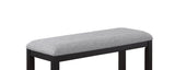 1Pc Transitional Dark Gray Finish Fabric Upholstered Counter-Height Dining Bench B011P193050