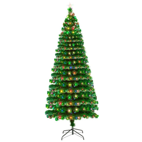 ZUN 7.5FT Fiber Optic Christmas Tree with 260 LED Lamps & 260 Branches 19502533