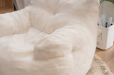 010-Soft Teddy Fabric Tufted Foam Bean Bag Chair With Teddy Fabric Ivory White W52741087