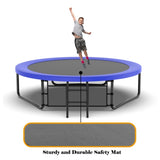 ZUN 10FT Pumpkin Trampoline, Outdoor Trampoline with Basketball Hoop, Enclosure Net and Ladder W1163P148139