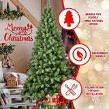 Artificial 6ft Green LED-lit Christmas Tree with 779PVC Mixed Branch Tips,Hinged Premium & Foldable 66943336