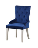 Blue and Antique Platinum Tufted Side Chair B062P215507