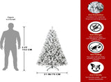 4FT Flocked Christmas Tree Snowy PVC Artificial Holiday Tree with 233 Tips, Compact Full Shape, 27977070