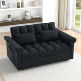 Loveseats Sofa Bed with Pull-out Bed,Adjsutable Back-Black W487P263842