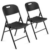 2pcs 47*54*84cm Garden Plastic Folding Chair Black 50710941