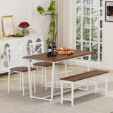 Four-piece set table and chair with backrest, industrial style, solid structure W578P333497