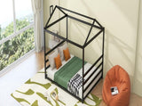 Metal House Shape Platform Bed, Black, Queen MF314071AAB